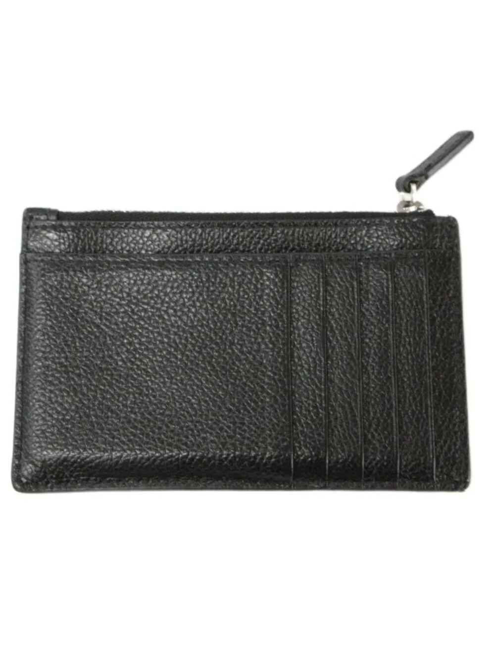 Balenciaga Coin & Card Case Fragment Black Leather Logo